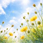 空に向かって咲く花