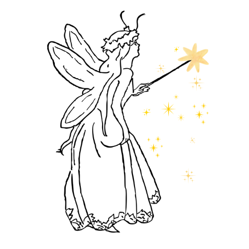 光を放つ妖精のイラスト